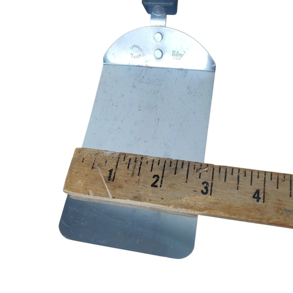 Vntg MCM Foley Short Spatula. Stainless Steel & Black Plastic. Made In USA. 10